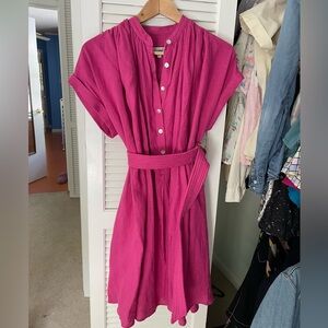 Claire Heinui pink fuschia linen Cora dress